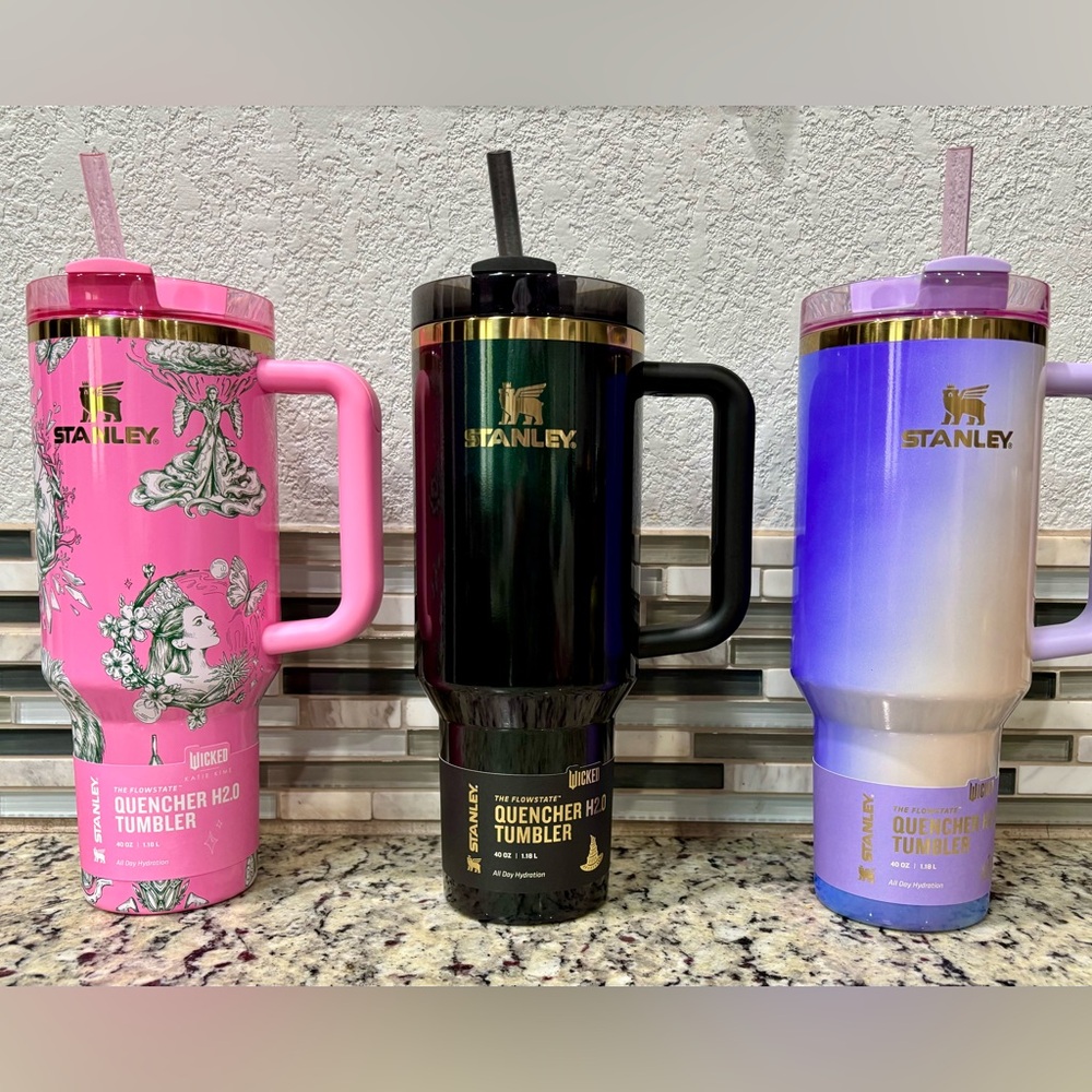 Set Of 3 2025 Target Stanley X Wicked For Good FlowState Quencher Tumbler 40 Oz